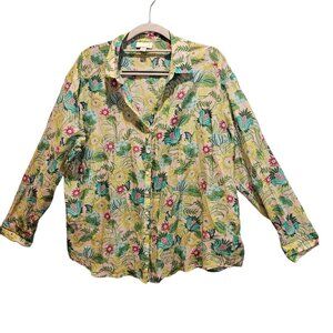 J Jill Blouse womens M Petite floral colorful breathable silk feminine boho cute